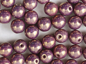 0080320 Chalk White Lavende Lumi Round 8 mm. 15 Pc.-7060