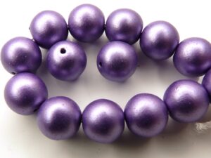 0080270 Metallic Suede Purple round 10 mm. 12 Pc.-0