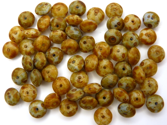 0090252 Vulcano Blue matt Travertin 6 x 4 mm. 40 Pc.-7029