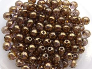 04-R-00030-15695 Crystal Lila Gold Luster round 4 mm. 100 Pc.-7086