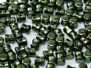 PEL-23980-14495 Jet Green Metallic Luster Pellet Beads 50 Pc.-0