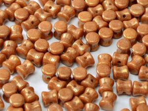 PEL-03000-14497 Chalk White Copper/Red Luster Pellet Beads 50 Pc.-0