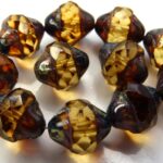 0030198 Light Topaz Picasso Facet Turbine Beads 8 Pc.-0