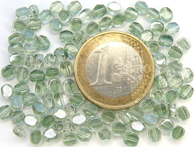 0100341 Crystal Green 2Way facetted 4 mm. 40 Pc-0