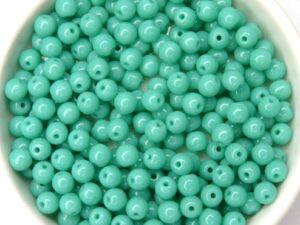 04-R-63130 Opaque Green Turquoise round 4 mm. 100 Pc.-0