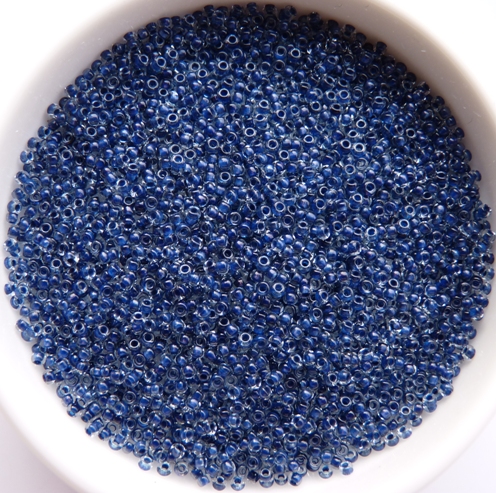 13-0-38066 Blue Lined Crystal 13/0 Preciosa Rocailles 20 gram-0 13-0-38066 Blue Lined Crystal 13/0 Preciosa Rocailles 20 gram-0