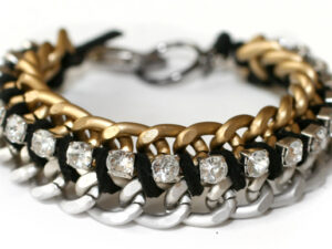 SS12-00030-AG Crystal Silver Cup Chain 20 Cm.-7534
