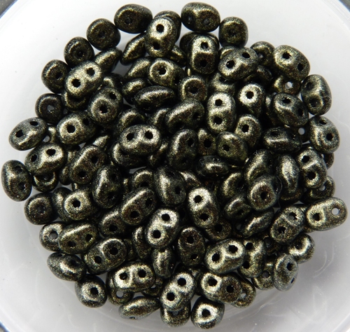 SD-23980-94107 Superduo Polychrome Dark Olivine 10 gram-0