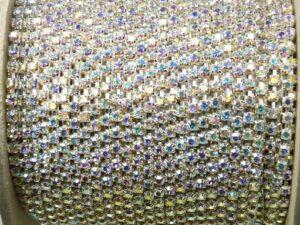 SS12-00030-28701-AG Crystal AB Silver Cup Chain 20 Cm.-7521