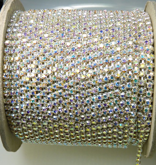 SS12-00030-28701-AG Crystal AB Silver Cup Chain 20 Cm.-7521