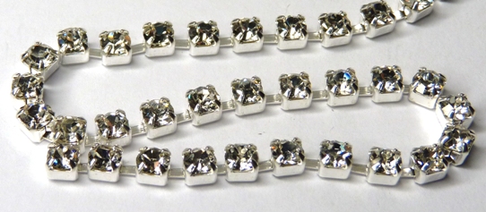 SS12-00030-AG Crystal Silver Cup Chain 20 Cm.-7509