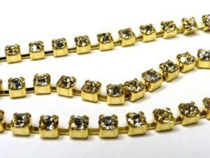 SS12-00030-AU Crystal Gold Cup Chain 20 Cm.-7515