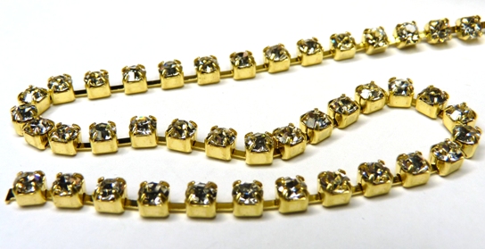 SS12-00030-AU Crystal Gold Cup Chain 20 Cm.-7515
