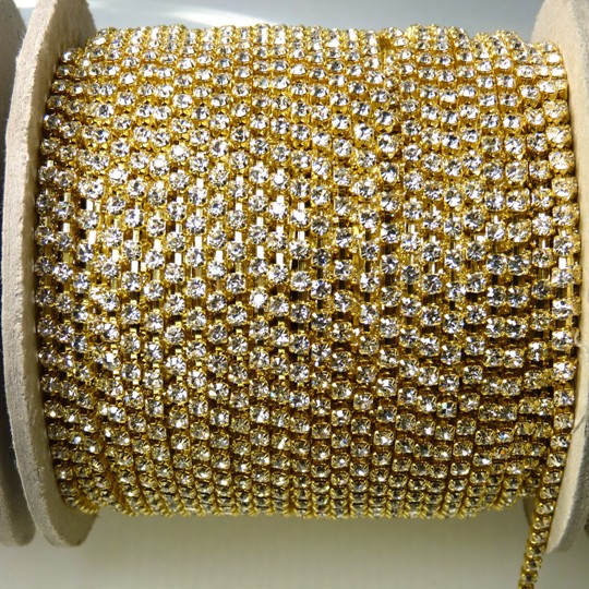 SS12-00030-AU Crystal Gold Cup Chain 20 Cm.-7516