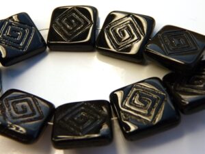 0010017 Jet, Decorated flat Square 7 Pc.-0