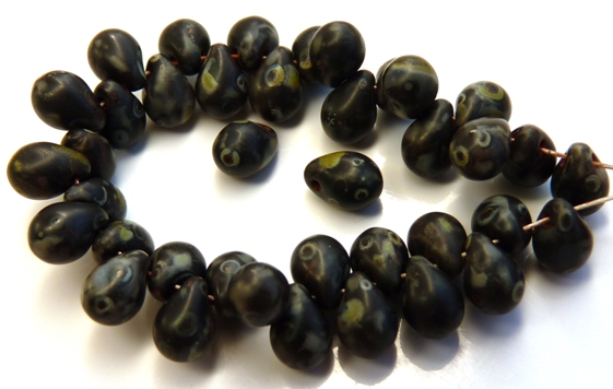 0010059 Jet Travertin Czech Drops 50 Pc.-7826