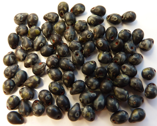0010059 Jet Travertin Czech Drops 50 Pc.-7828