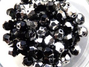 0010441 Jet half Labrador facet 6 mm. 25 Pc-7720