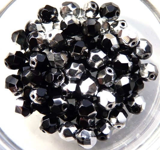 0010441 Jet half Labrador facet 6 mm. 25 Pc-7720