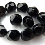 0010443 Jet Chiseled facet 10 mm. 10 Pc-0