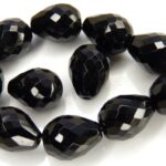 0010460 Jet Teardrop facet 13 x 10 mm. 5 Pc-0