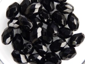 0010461 Jet Oval facet 10 x 6,5 mm. 14 Pc.-7728