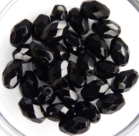 0010461 Jet Oval facet 10 x 6,5 mm. 14 Pc.-7728