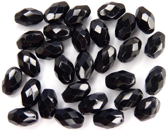 0010461 Jet Oval facet 10 x 6,5 mm. 14 Pc.-0 0010461 Jet Oval facet 10 x 6,5 mm. 14 Pc.-0