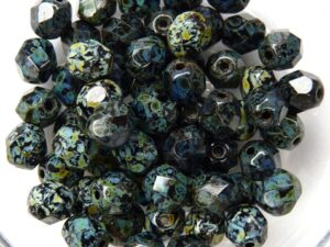 0010466 Jet Picasso facet 6 mm. 25 Pc-0