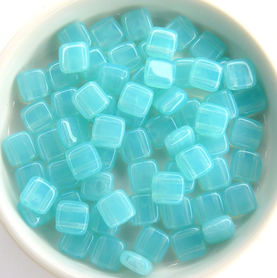 TH-61000 2Hole Square, Opal Aqua 20 Pc.-0 TH-61000 2Hole Square, Opal Aqua 20 Pc.-0