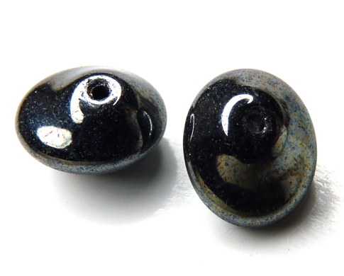 UFO-23980-14400 Jet Hematite Ufo Beads 20 Pc.-7935