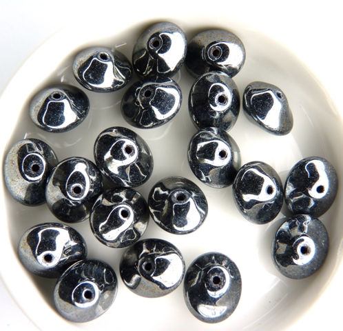 UFO-23980-14400 Jet Hematite Ufo Beads 20 Pc.-0 UFO-23980-14400 Jet Hematite Ufo Beads 20 Pc.-0