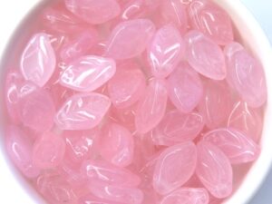 0070031 Milky Pink Leaves ( hole through the top) 34 Pc.-8200