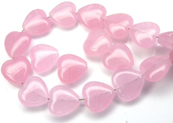 0070034 Milky Pink Heart 10 x 10 mm. 28 Pc.-0