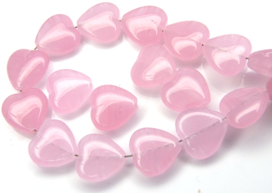 0070034 Milky Pink Heart 10 x 10 mm. 28 Pc.-0 0070034 Milky Pink Heart 10 x 10 mm. 28 Pc.-0