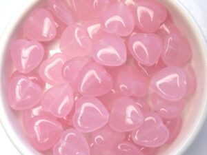 0070034 Milky Pink Heart 10 x 10 mm. 28 Pc.-8210