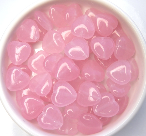 0070034 Milky Pink Heart 10 x 10 mm. 28 Pc.-8210