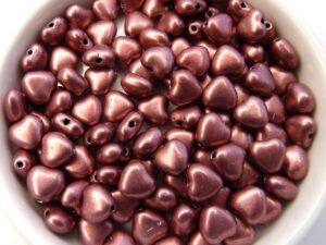 0070039 Matte Metallic Pink/Copper Heart 30 Pc.-8235