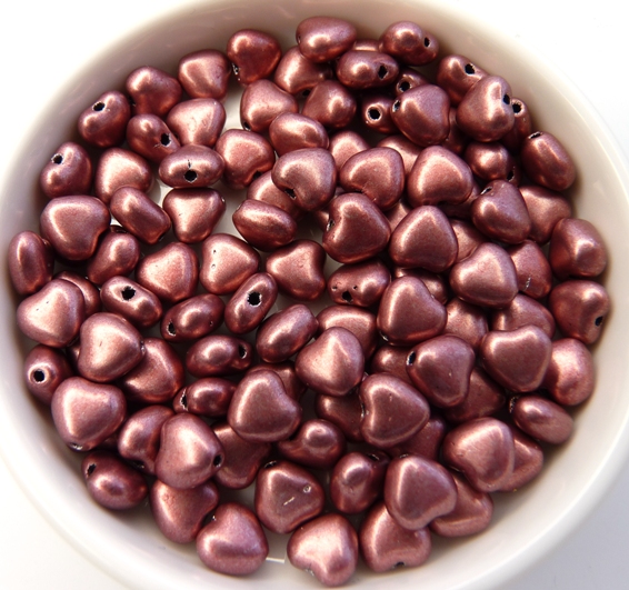0070039 Matte Metallic Pink/Copper Heart 30 Pc.-8235