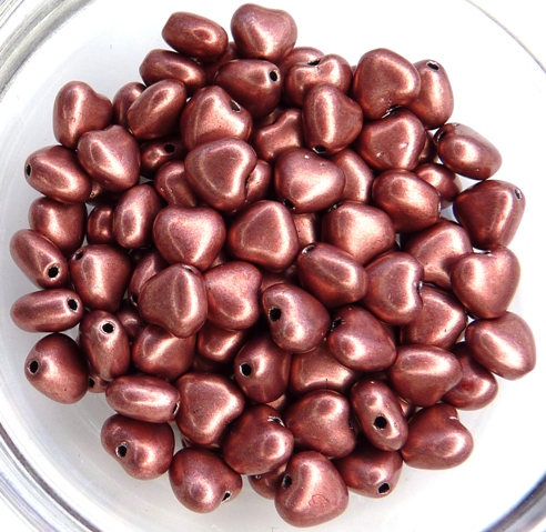 0070039 Matte Metallic Pink/Copper Heart 30 Pc.-0 0070039 Matte Metallic Pink/Copper Heart 30 Pc.-0