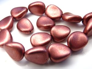 0070040 Matte Metallic Pink/Copper Twisted Oval 10 Pc.-0