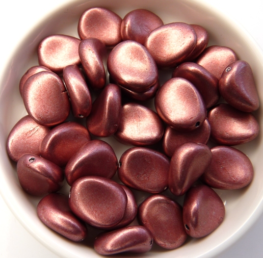 0070040 Matte Metallic Pink/Copper Twisted Oval 10 Pc.-8229