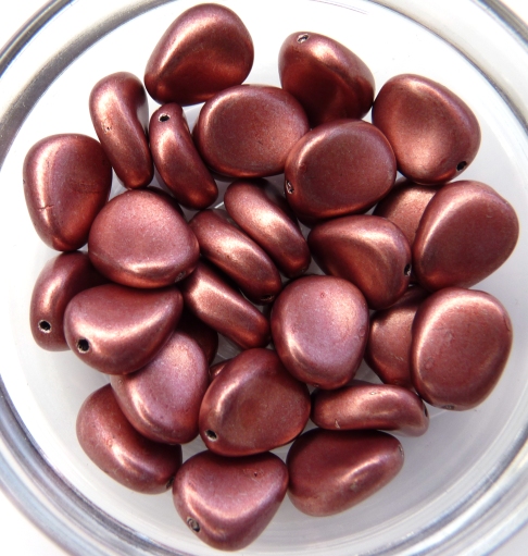 0070040 Matte Metallic Pink/Copper Twisted Oval 10 Pc.-8230