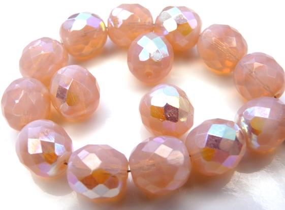 0070292 Pink Opal AB Facet 10 mm. 8 Pc.-0 0070292 Pink Opal AB Facet 10 mm. 8 Pc.-0