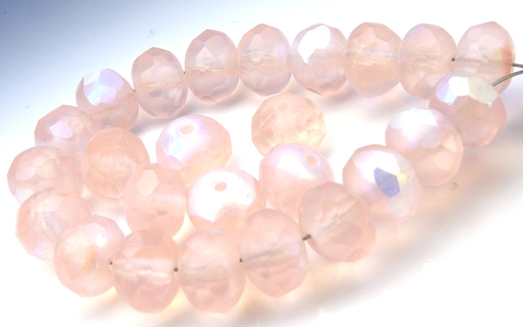 0070293 Matt Rosaline AB rondelle, 9 x 6 mm. -8265