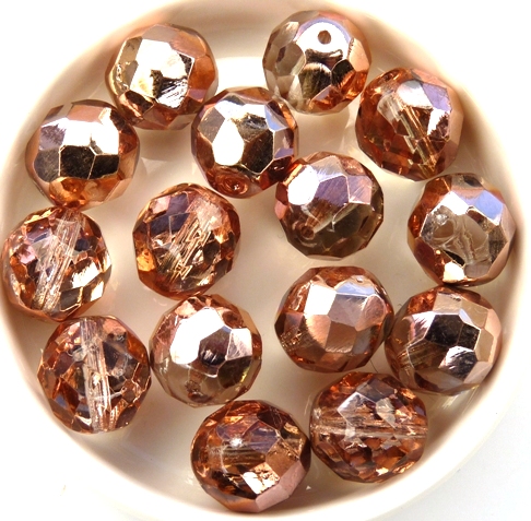 0070313 Crystal Capri Gold Facet 12 mm. 6 Pc.-0