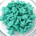 0100014 Opaque Green Turquoise Flower Cup 30 Pc.-0