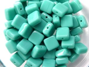 0100024 Opaque Green Turquoise Flat Square 35 Pc.-8333
