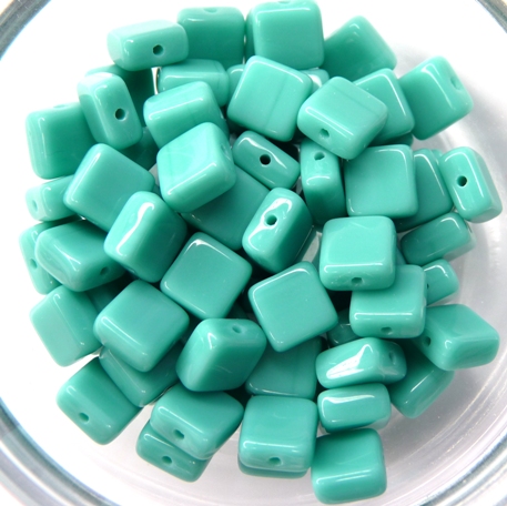 0100024 Opaque Green Turquoise Flat Square 35 Pc.-8333