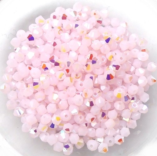 03-MC-72030-28701 Pink Alabaster AB Bicone, 3 mm. 50 Pc-0 03-MC-72030-28701 Pink Alabaster AB Bicone, 3 mm. 50 Pc-0